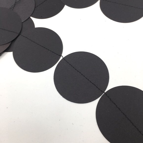 Black Dark Grey Round Paper Large Circle Party Halloween Extra Long Garland - Picture 8 of 16